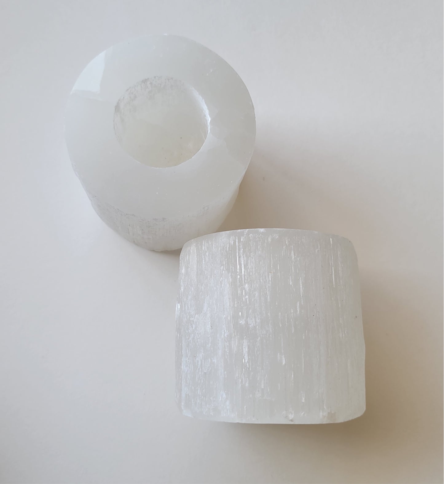 Round Selenite Candle Holder