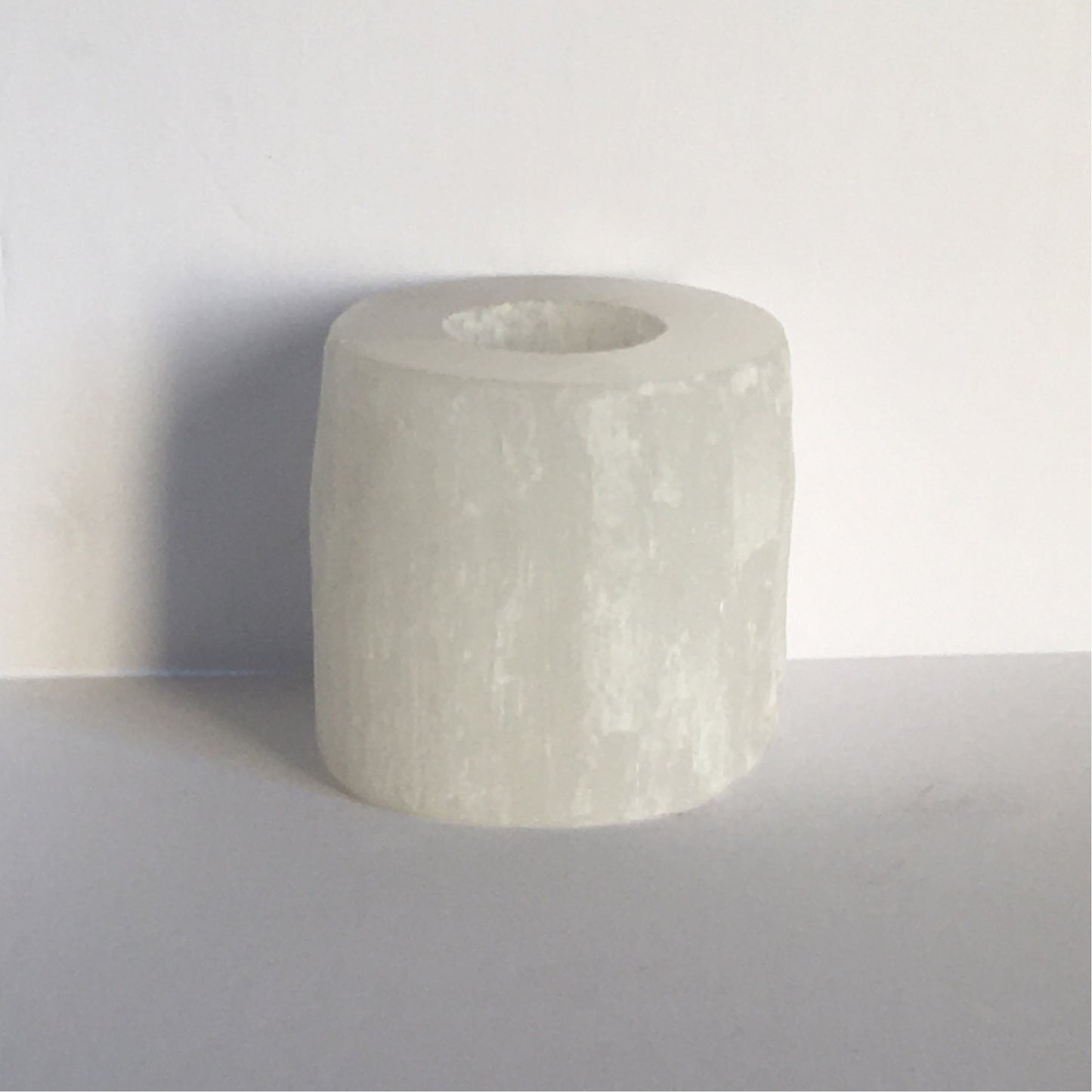 Round Selenite Candle Holder