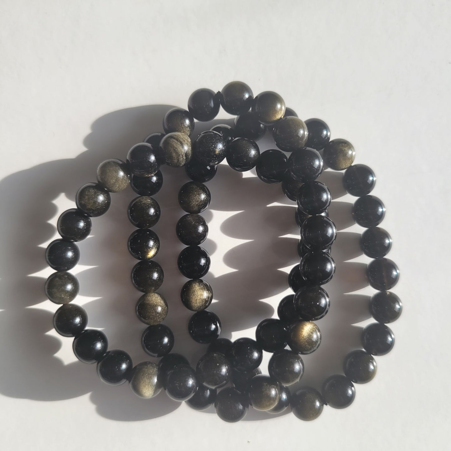 Gold-Sheen Obsidian Bracelet