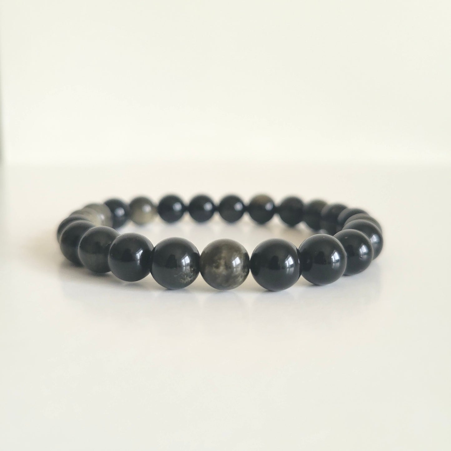 Gold-Sheen Obsidian Bracelet