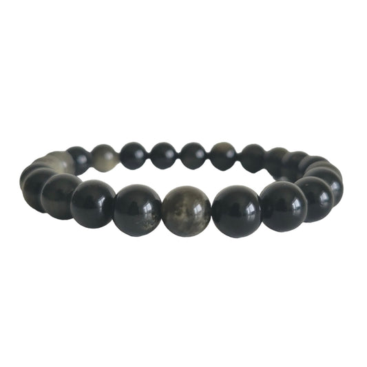 Gold-Sheen Obsidian Bracelet